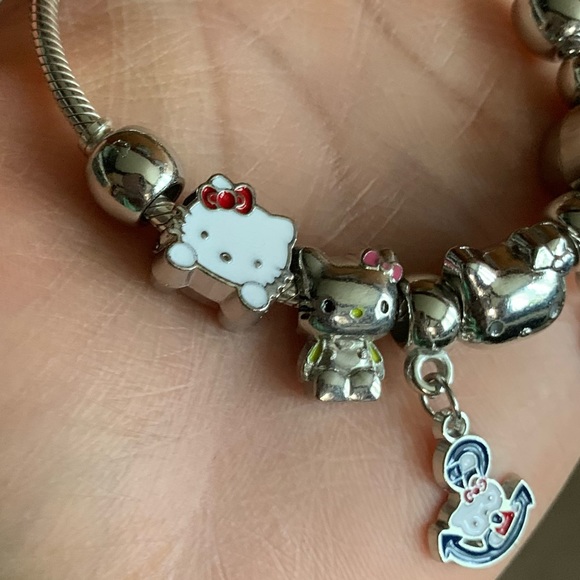 Pandora Pave Heart Claps Bracelet w/ 9 NEW Sanrio Hello Kitty Theme Charms - Picture 7 of 17
